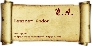 Meszner Andor névjegykártya